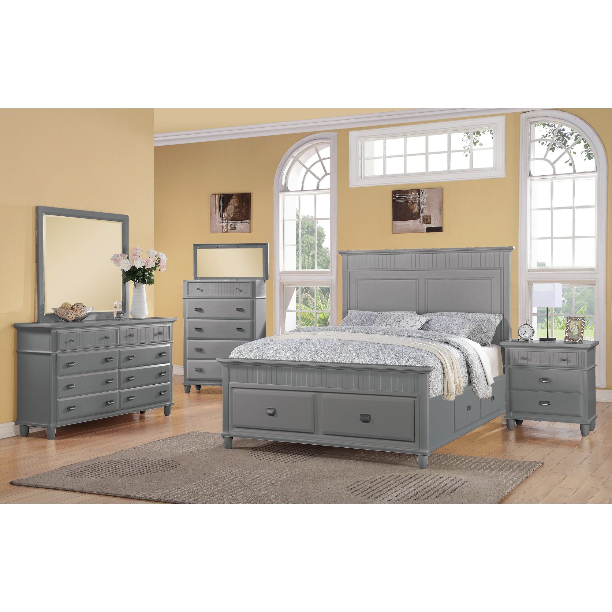 Elements International Bedroom Spencer Grey Bedroom Set Elements